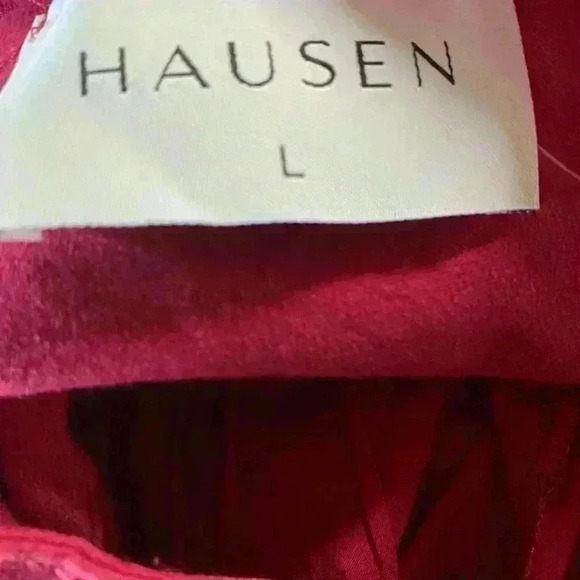 Hausen Malia Romper Dress Strapless Pleated Cranberry Red Playful Coquette L - Picture 12 of 13